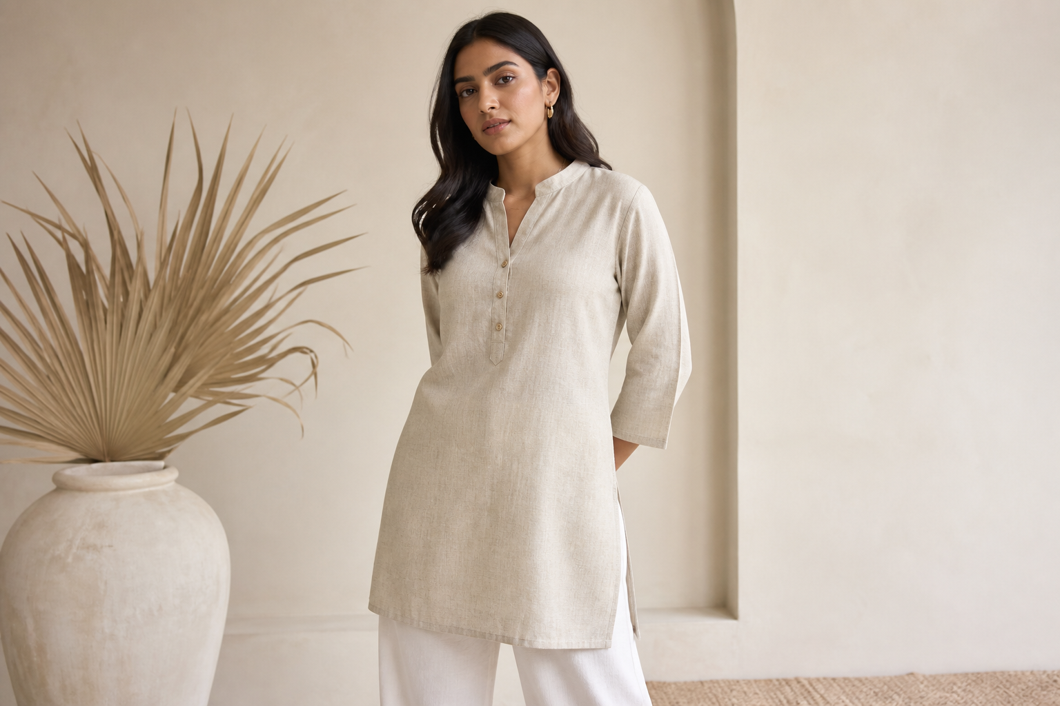 Zahra Casual Linen Kurti Set
